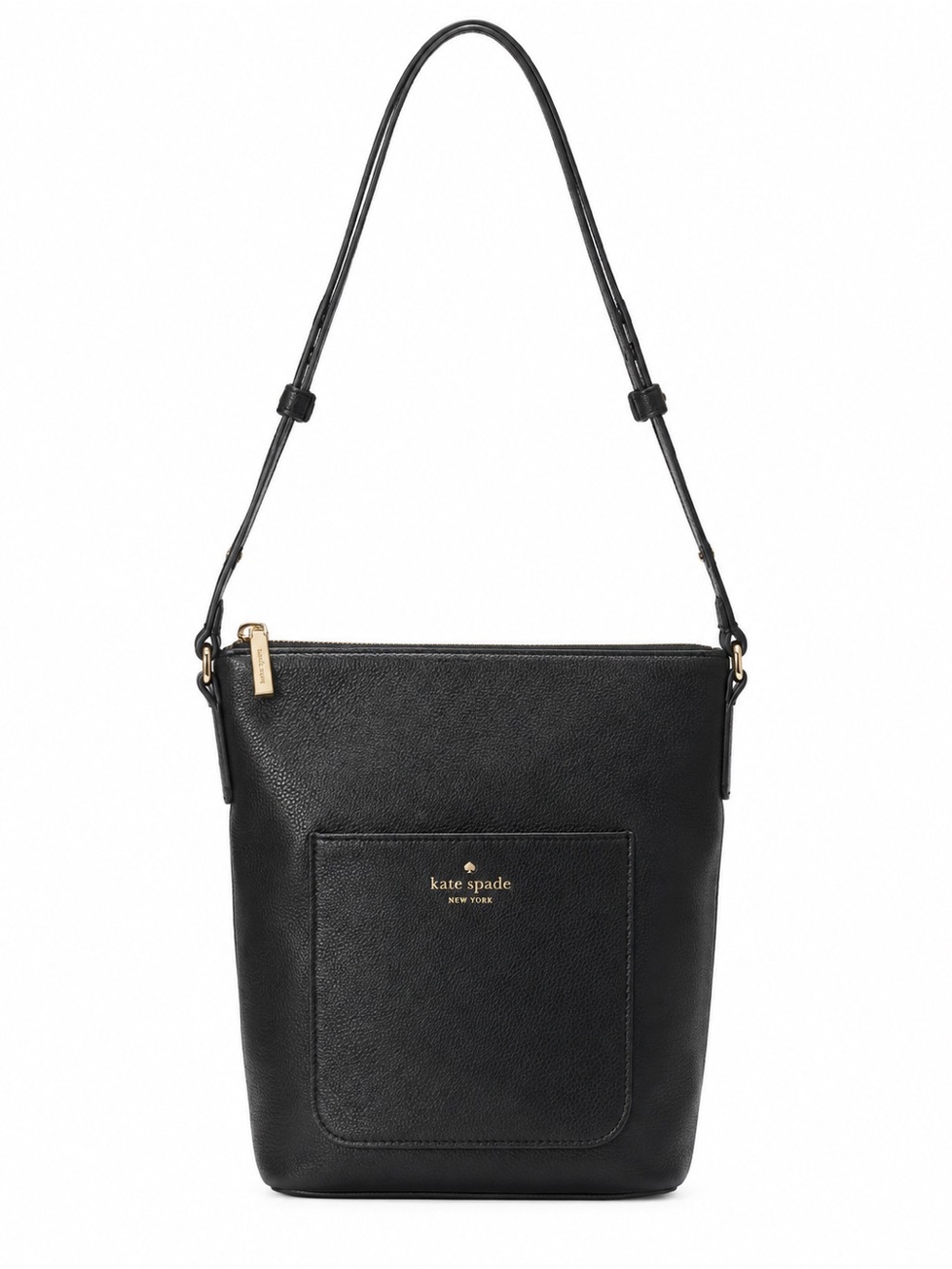 Kate Spade Elsie Black Pebbled Leather Bucket Shoulder Bag KE389